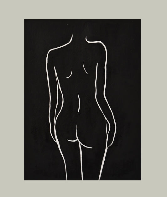 Nude Painting Black and White