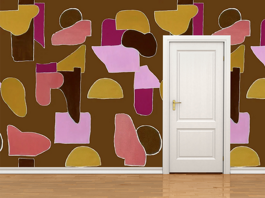 Camellia Brown Geometric