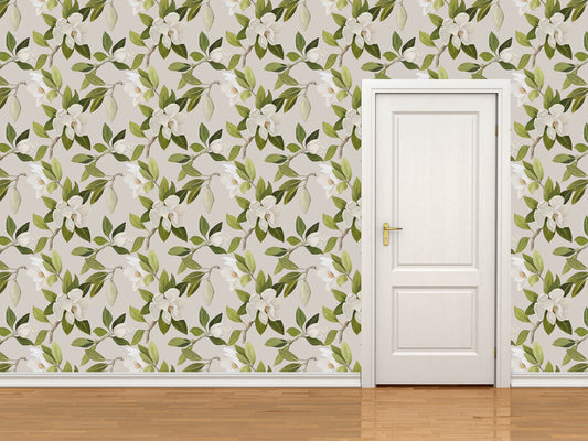 Magnolia Wallpaper Beige Geometric