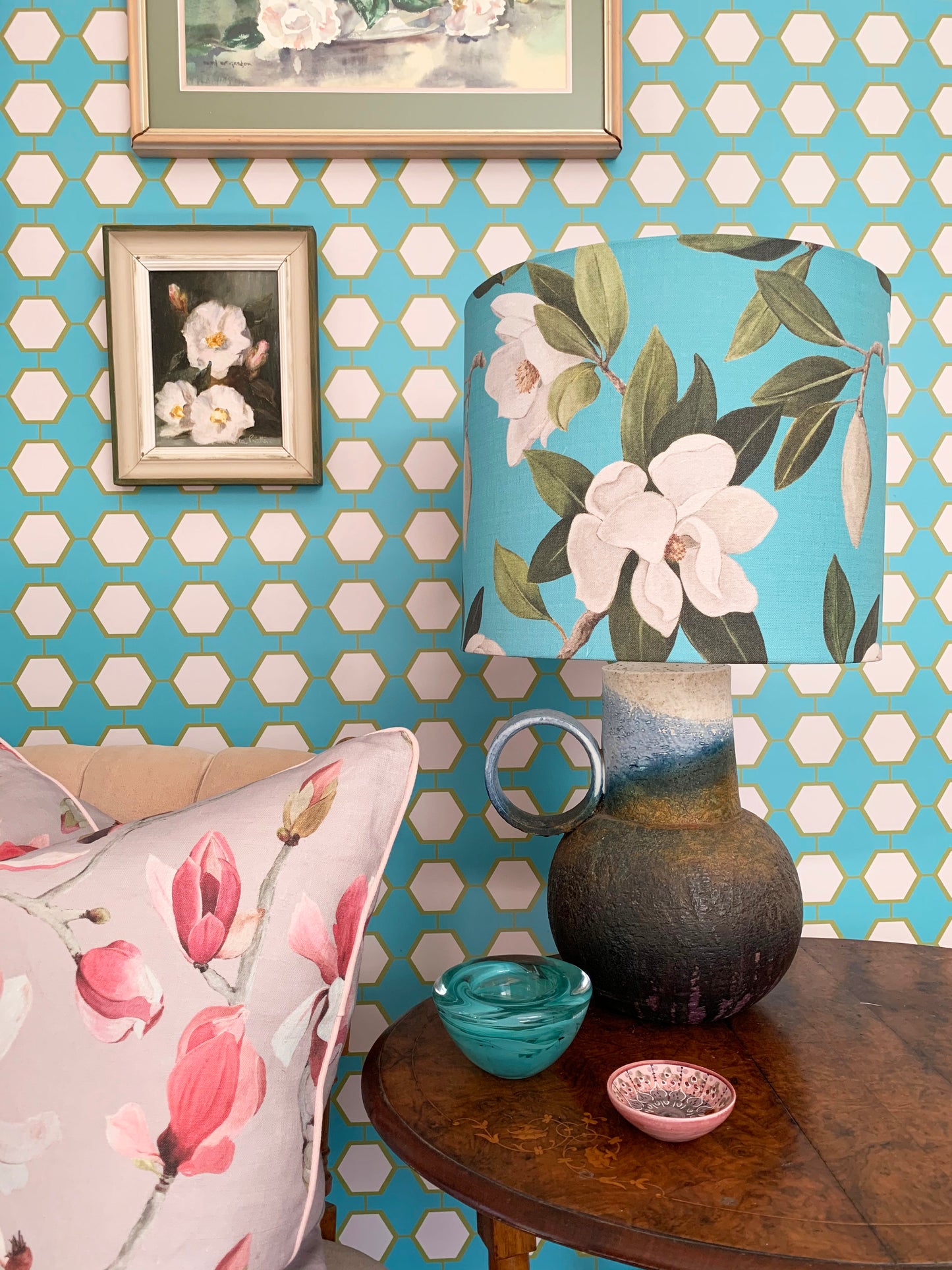 Magnolia Geometric Turquoise and Beige