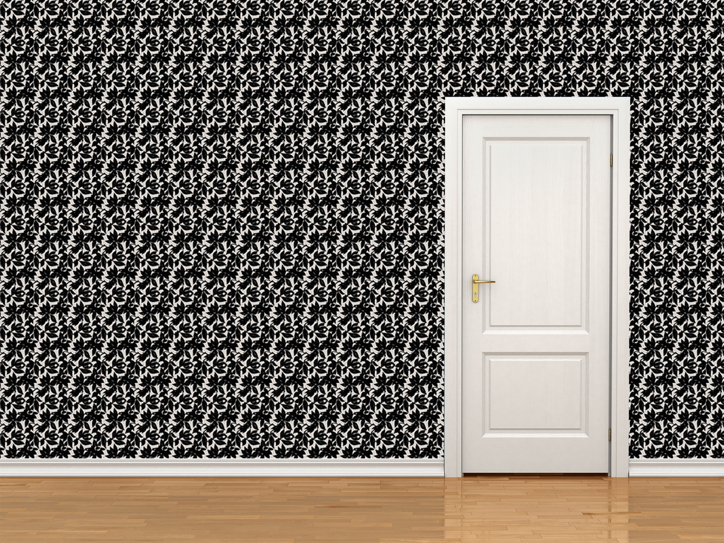 Magnolia Wallpaper Black Geometric