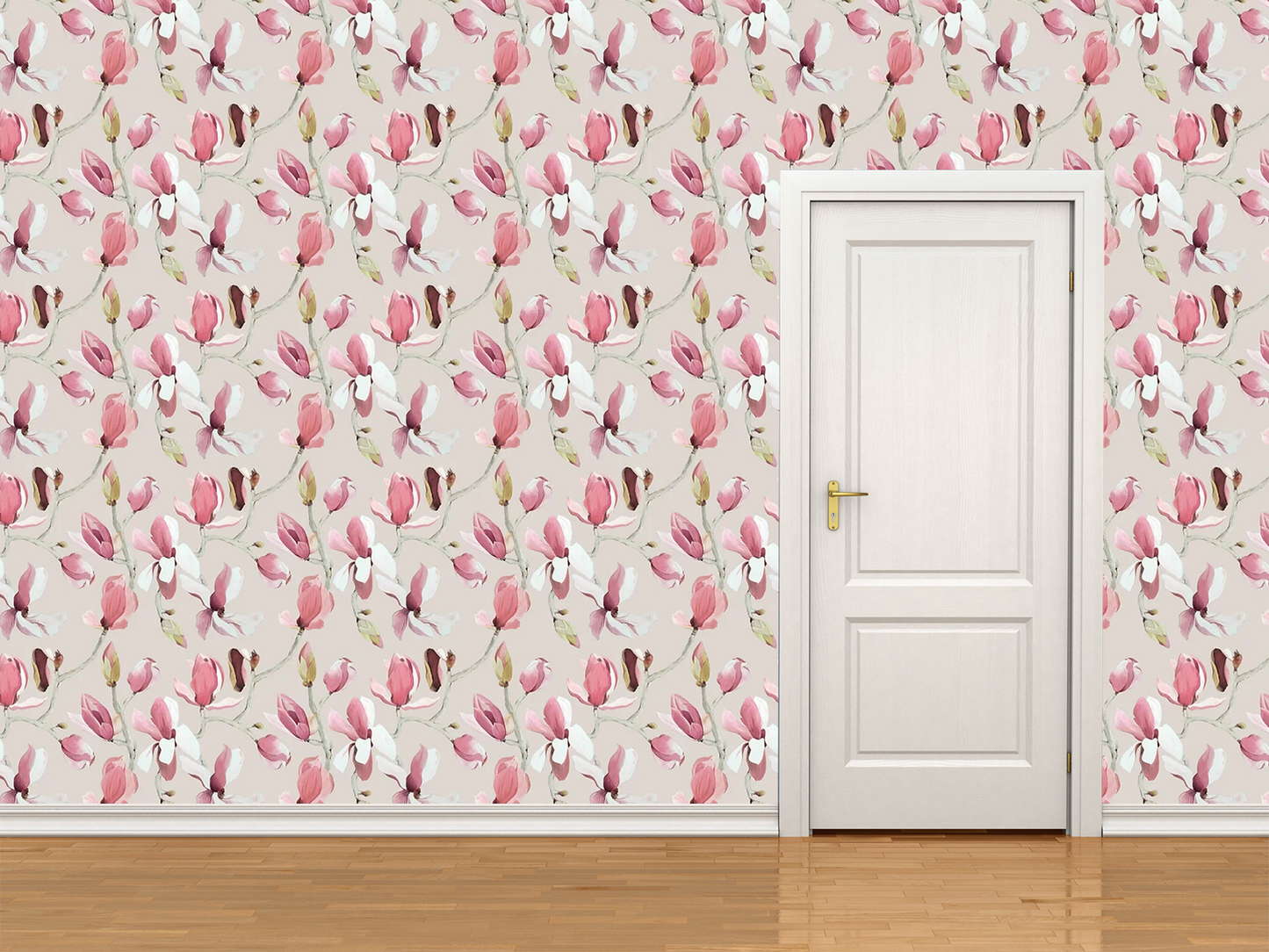 Magnolia Wallpaper Pink Geometric