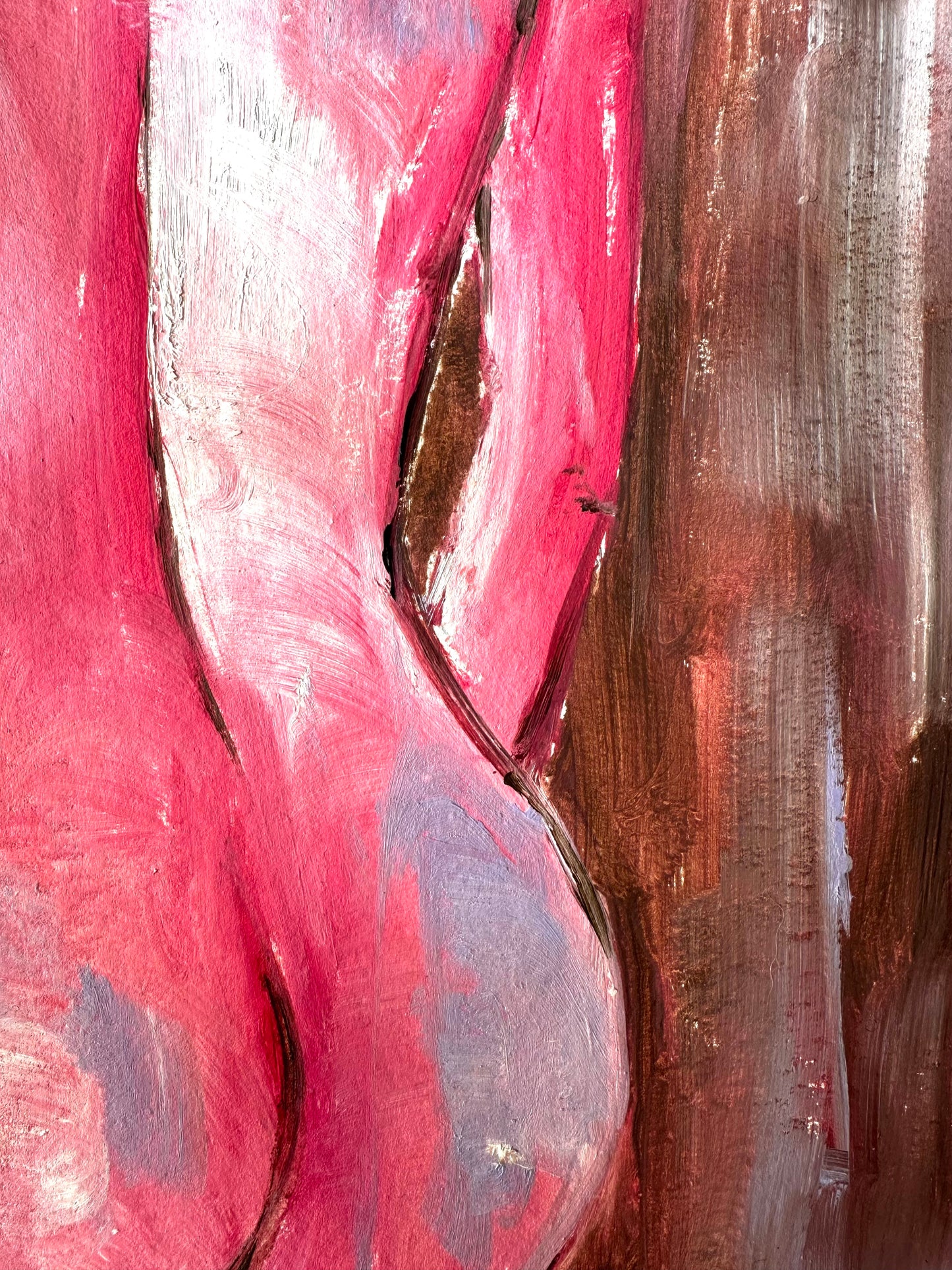 Pink Nude Abstract Painting