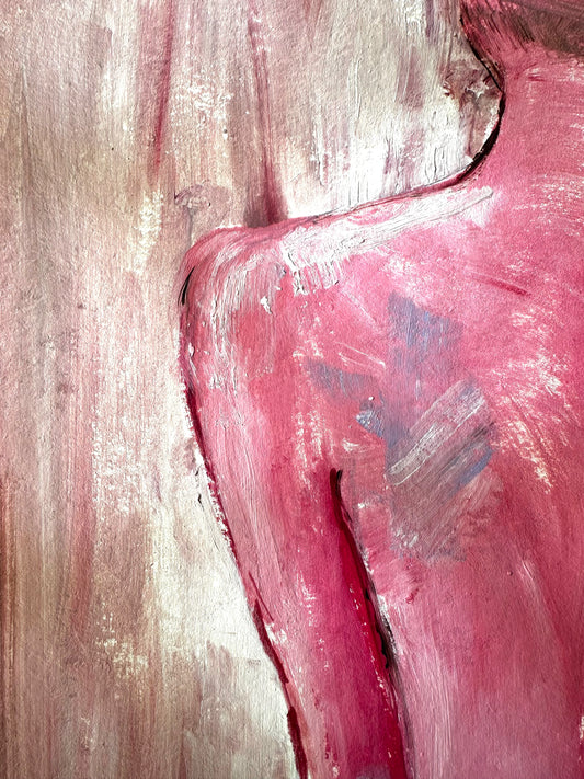 Pink Nude Abstract Painting