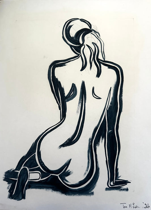 Seated Nude Abstract Painting